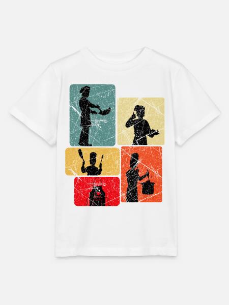 Küchenhelden Silhouetten Muster - Stanley/Stella Kinder T-Shirt MINI CREATOR  - Weiß
