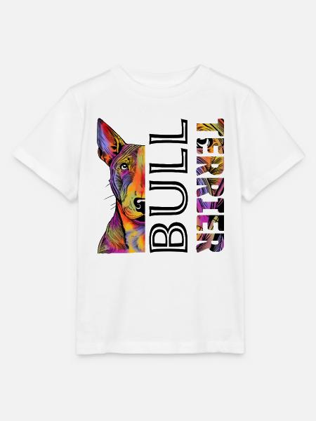 Farbenfroher Bull Terrier - Stanley/Stella Kinder T-Shirt MINI CREATOR - Weiß