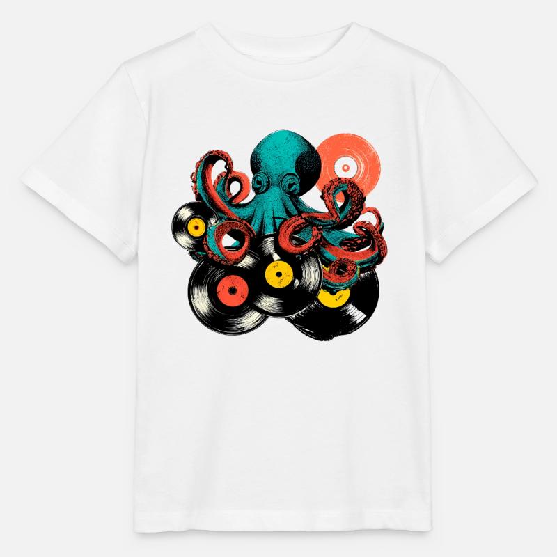 Mix vinyle Octopus - T-shirt bio MINI CREATOR Stanley/Stella Enfant - blanc