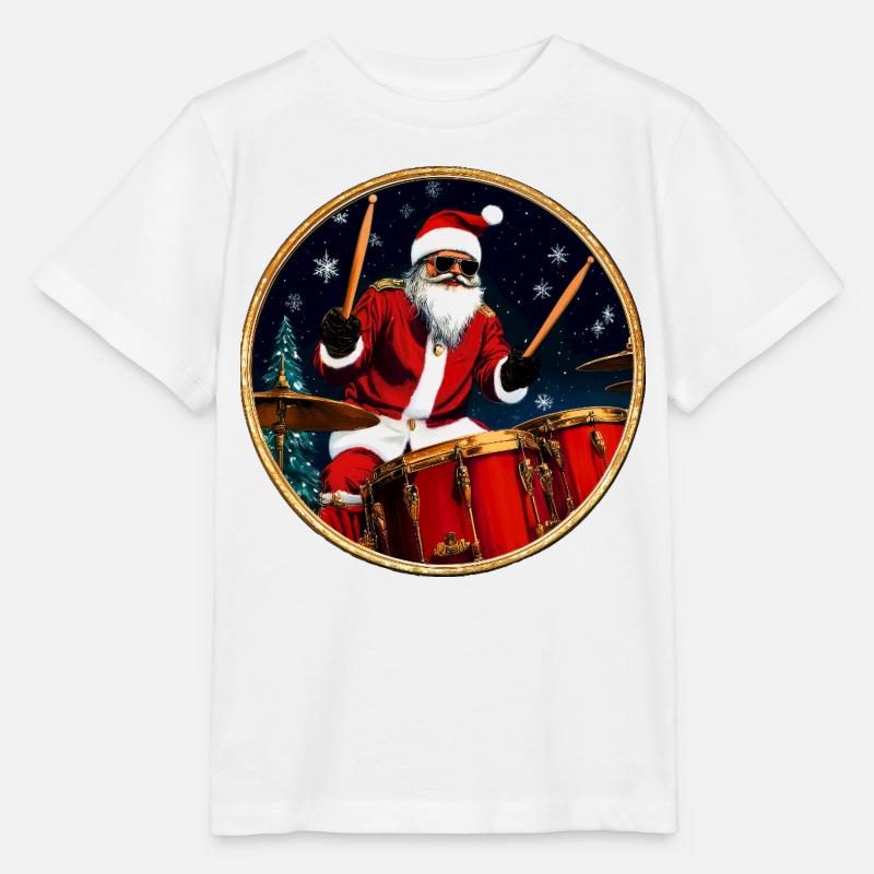 Batteur Noël - T-shirt bio MINI CREATOR Stanley/Stella Enfant - blanc