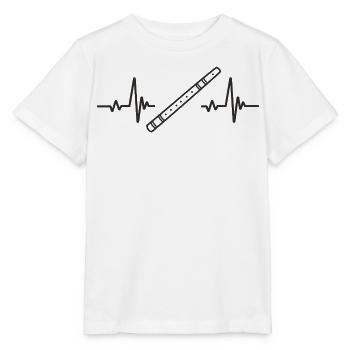 Flötenmusik Wind Rhythmus Melodie Herz - Stanley/Stella Kinder T-Shirt MINI CREATOR  - Weiß - Vorne - Maike (125cm)
