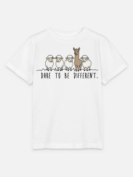 Dare to Be Different – Schafe Alpaka Illustration - Stanley/Stella Kinder T-Shirt MINI CREATOR  - Weiß