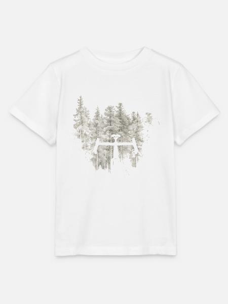 Vintage Forest Frontbike Silhouette - Stanley/Stella Kinder T-Shirt MINI CREATOR - Weiß