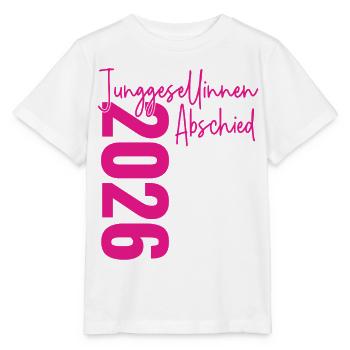 Junggesellinnenabschied 2026 Jga Unterschriften - Stanley/Stella Kinder T-Shirt MINI CREATOR  - Weiß - Vorne - Maike (125cm)