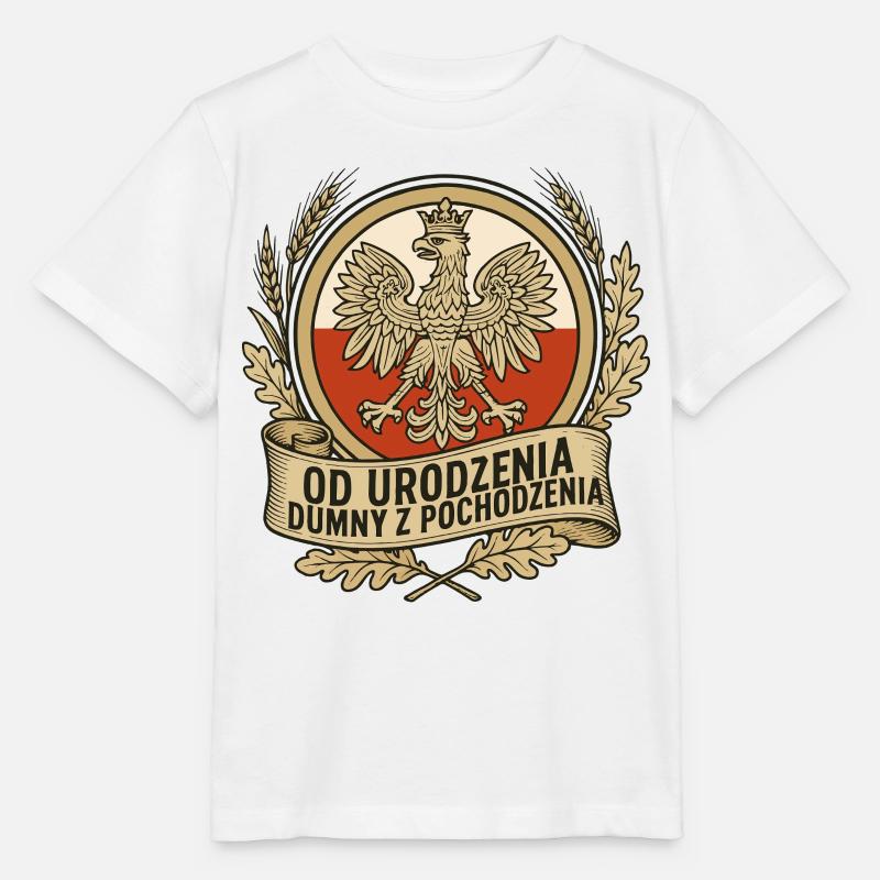 Born Proud Polish Eagle Emblem - Stanley/Stella Kinder T-Shirt MINI CREATOR  - Weiß