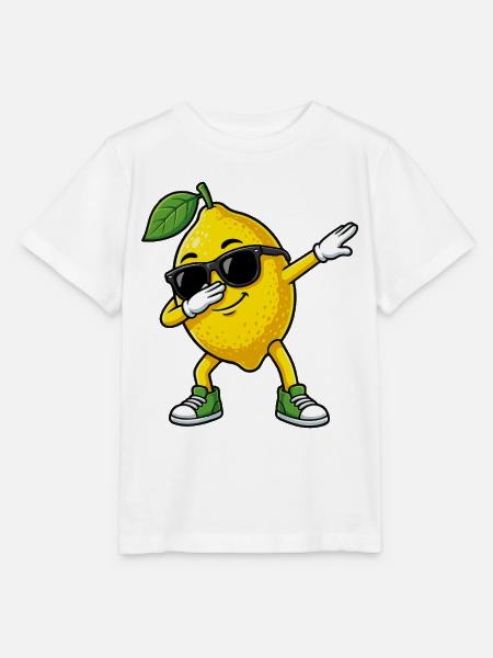 Lustige Zitrone in Dab-Pose Cartoon - Stanley/Stella Kinder T-Shirt MINI CREATOR - Weiß