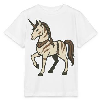Tribal Warrior Unicorn with Braids and Markings - Stanley/Stella MINI CREATOR Kids’ T-Shirt - white - Front - Maike (125cm)