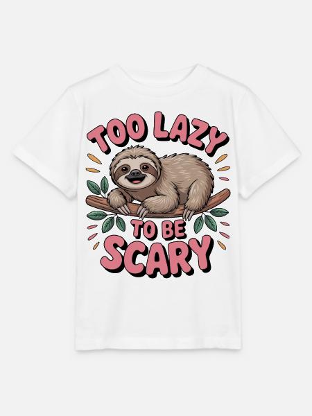 too lazy to be scary - Stanley/Stella Kinder T-Shirt MINI CREATOR - Weiß