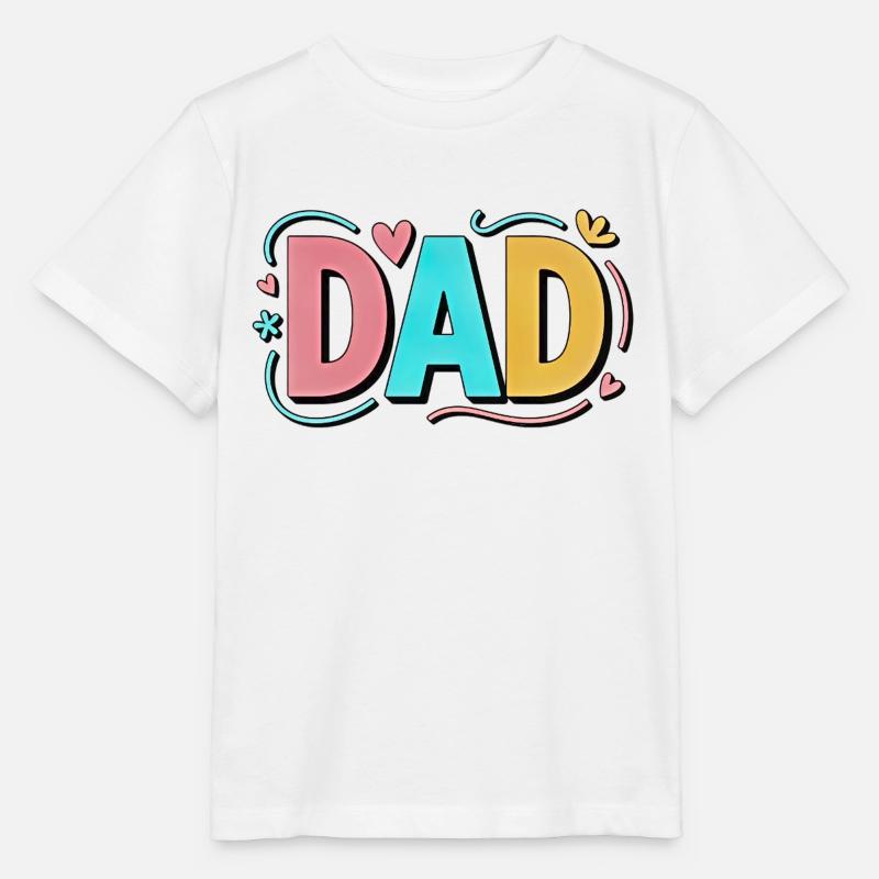 Pastel Gradient Dad Hearts Design - Stanley/Stella MINI CREATOR Kids’ T-Shirt - white