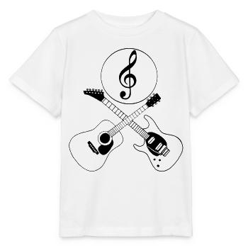 Guitares et clé de sol - T-shirt bio MINI CREATOR Stanley/Stella Enfant - blanc - Devant - Maike (125cm)