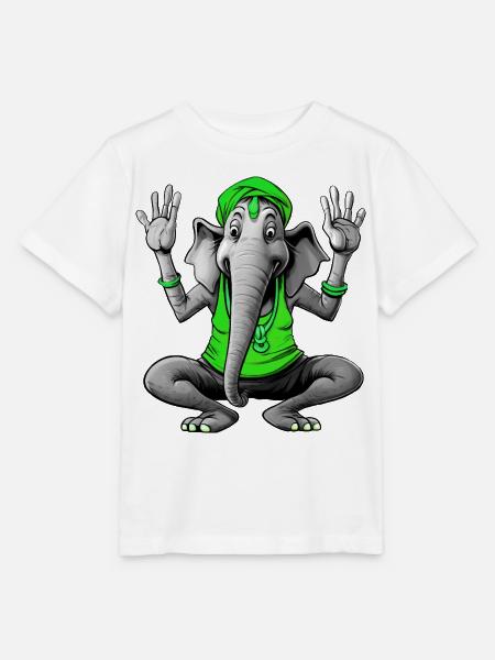 Elefant Yoga - Stanley/Stella Kinder T-Shirt MINI CREATOR - Weiß