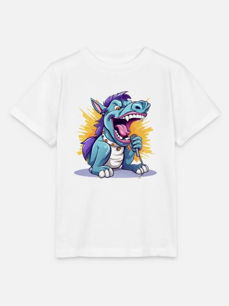 Singender Drache auf Bühne - Stanley/Stella Kinder T-Shirt MINI CREATOR  - Weiß