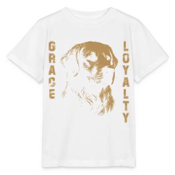 Golden Retriever Grâce Loyauté - T-shirt bio MINI CREATOR Stanley/Stella Enfant - blanc - Devant - Maike (125cm)