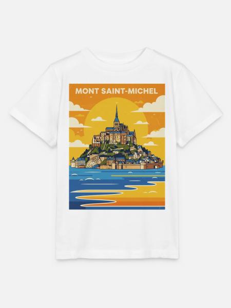 Mont Saint-Michel Plakat - Stanley/Stella Kinder T-Shirt MINI CREATOR  - Weiß