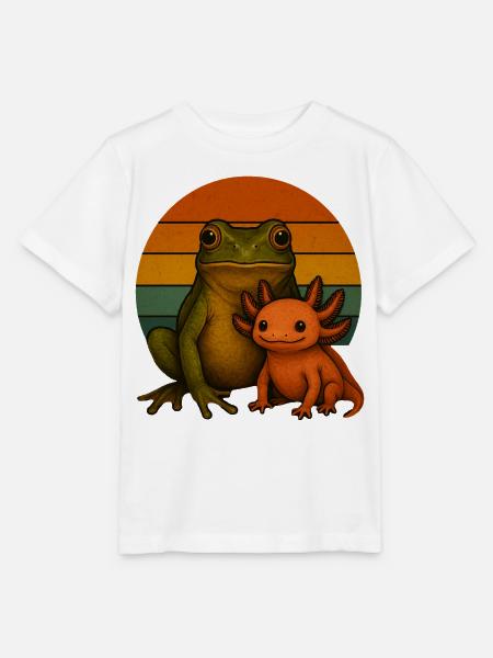 Frosch und Axolotl - Stanley/Stella Kinder T-Shirt MINI CREATOR - Weiß
