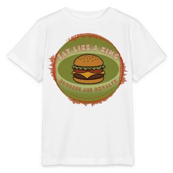 Eat Like a King Burger Royalty T Shirt - Stanley/Stella MINI CREATOR Kids’ T-Shirt - white - Front - Maike (125cm)