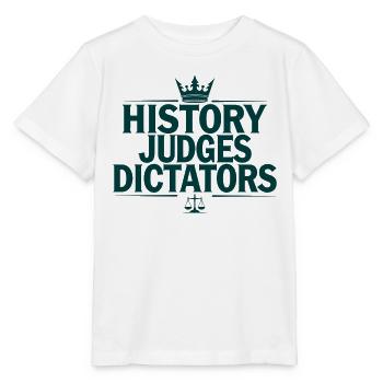 History Judges Dictators Gerechtigkeit Statement - Stanley/Stella Kinder T-Shirt MINI CREATOR  - Weiß - Vorne - Maike (125cm)