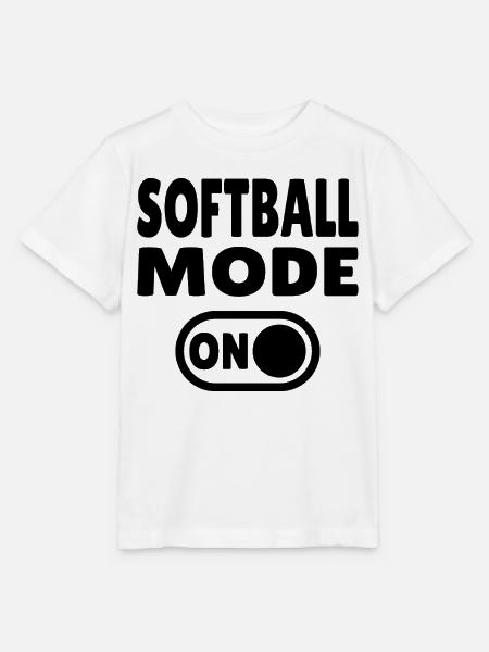 Softball Mode ON - Stanley/Stella Kinder T-Shirt MINI CREATOR - Weiß