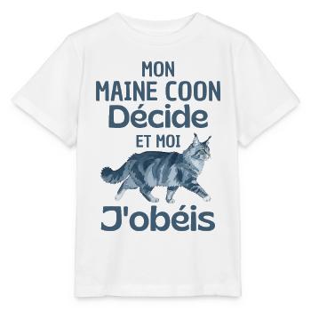 My Maine Coon decides and I obey - Stanley/Stella MINI CREATOR Kids’ T-Shirt - white - Front - Maike (125cm)