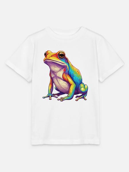 Bunte Froschregenbogen-Pop-Art-Aquarell - Stanley/Stella Kinder T-Shirt MINI CREATOR  - Weiß