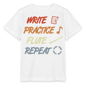 Write Practice Flute Repeat - Stanley/Stella Kinder T-Shirt MINI CREATOR  - Weiß - Vorne - Maike (125cm)