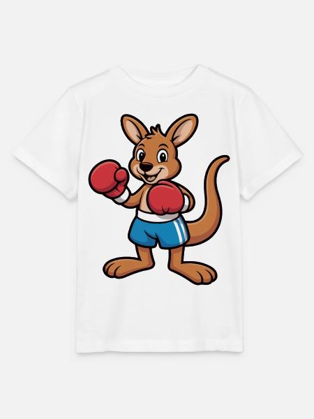 Känguru Boxer Cartoon – Ringkämpfer - Stanley/Stella Kinder T-Shirt MINI CREATOR  - Weiß