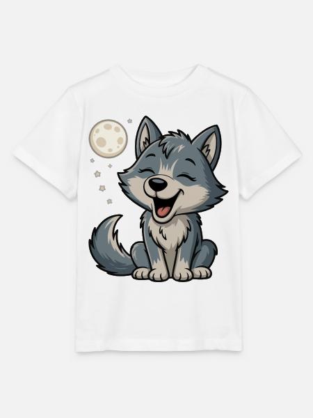 Mondlicht Wolfchen Kuschel - Stanley/Stella Kinder T-Shirt MINI CREATOR - Weiß