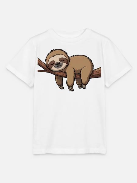 Schlafendes Faultier auf Ast - Stanley/Stella Kinder T-Shirt MINI CREATOR - Weiß