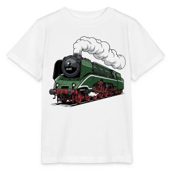 Grüne Dampflok 18 201 Retro - Stanley/Stella Kinder T-Shirt MINI CREATOR  - Weiß - Vorne - Maike (125cm)