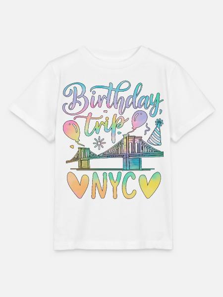 NYC Birthday Trip - Stanley/Stella Kinder T-Shirt MINI CREATOR  - Weiß