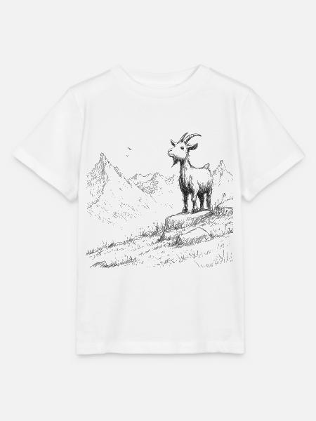 Alpengipfel mit Ziege - Stanley/Stella Kinder T-Shirt MINI CREATOR  - Weiß