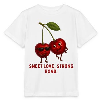Kirschenliebe: Starke Bindung - Stanley/Stella Kinder T-Shirt MINI CREATOR  - Weiß - Vorne - Maike (125cm)
