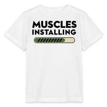 Muscles Installing Progress Bar Fitness Gym - Stanley/Stella MINI CREATOR Kids’ T-Shirt - white - Front - Maike (125cm)