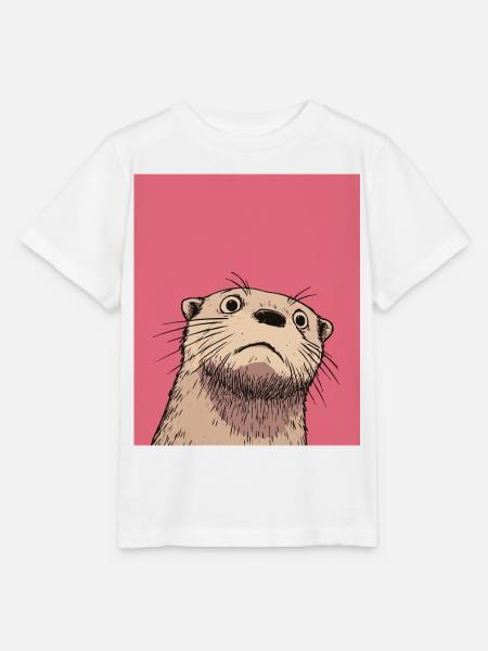 Urteilende Otter-Illustration – Lustige Tierkunst D - Stanley/Stella Kinder T-Shirt MINI CREATOR - Weiß