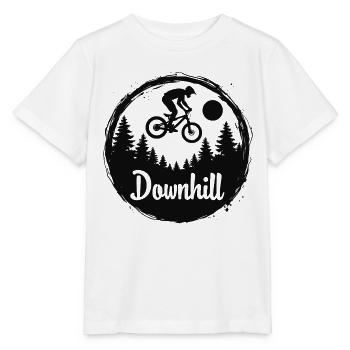 Downhill Mountain Bike Adventure in the Forest - Stanley/Stella MINI CREATOR Kids’ T-Shirt - white - Front - Maike (125cm)