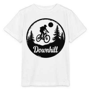 Downhill Mountain Bike Adventure in the Forest - Stanley/Stella MINI CREATOR Kids’ T-Shirt - white - Front - Maike (125cm)