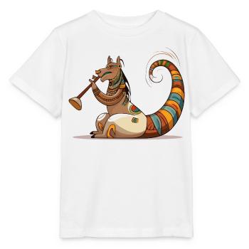 Dino Saxophon Tribal Schmuck - Stanley/Stella Kinder T-Shirt MINI CREATOR  - Weiß - Vorne - Maike (125cm)