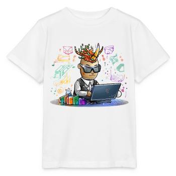 Designer infernal sur ordinateur portable - T-shirt bio MINI CREATOR Stanley/Stella Enfant - blanc - Devant - Maike (125cm)