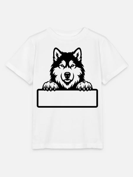 Alaskan Malamute Namensschild schwarz - Stanley/Stella Kinder T-Shirt MINI CREATOR - Weiß