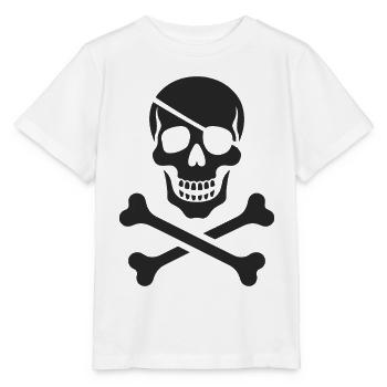 Le classique Jolly Roger Pirate Scream - T-shirt bio MINI CREATOR Stanley/Stella Enfant - blanc - Devant - Maike (125cm)