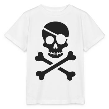 Le classique Jolly Roger Pirate Scream - T-shirt bio MINI CREATOR Stanley/Stella Enfant - blanc - Devant - Maike (125cm)