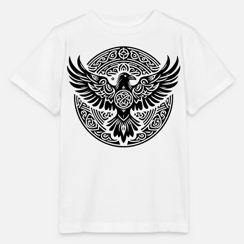 Corbeau triskel - Silence noir - T-shirt bio MINI CREATOR Stanley/Stella Enfant - blanc