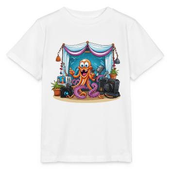 Oktopus Influencer auf Bühne - Stanley/Stella Kinder T-Shirt MINI CREATOR  - Weiß - Vorne - Maike (125cm)