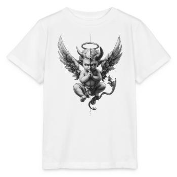 Angels and Devils: Black and White - Stanley/Stella MINI CREATOR Kids’ T-Shirt - white - Front - Maike (125cm)
