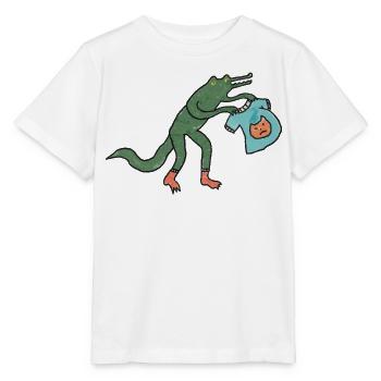 Kroko_mit_shirt - Stanley/Stella Kinder T-Shirt MINI CREATOR  - Weiß - Vorne - Maike (125cm)