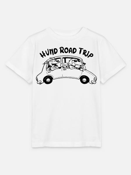 Hunde-Roadtrip-Humor Reise-Auto-Geschenkidee - Stanley/Stella Kinder T-Shirt MINI CREATOR - Weiß