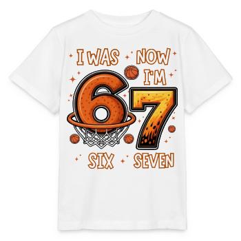 I was 6 Now Im 7 Old basketball 67 birthday shirt - T-shirt bio MINI CREATOR Stanley/Stella Enfant - blanc - Devant - Maike (125cm)
