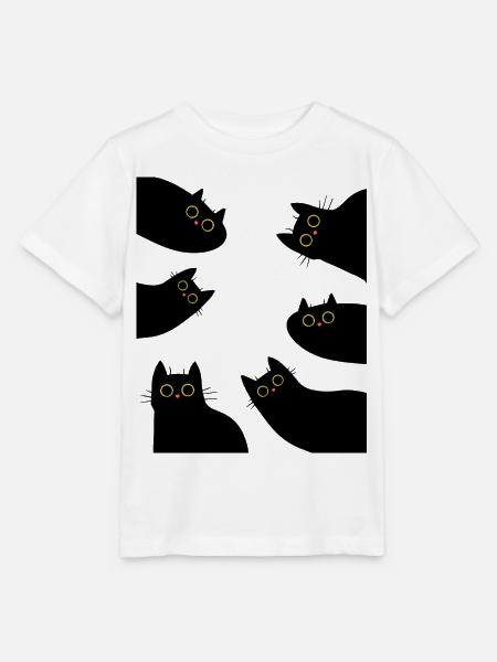 Katzen Katzenliebhaber Schwarze Katze - Stanley/Stella Kinder T-Shirt MINI CREATOR  - Weiß