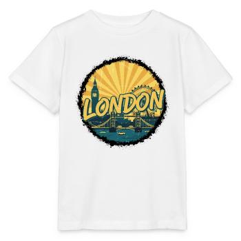 Insigne rétro du London City Skyline Tower Bridge - T-shirt bio MINI CREATOR Stanley/Stella Enfant - blanc - Devant - Maike (125cm)