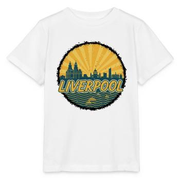 Liverpool Skyline Liver Building Vintage Badge - Stanley/Stella MINI CREATOR Kids’ T-Shirt - white - Front - Maike (125cm)
